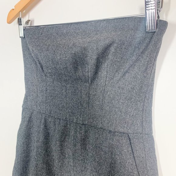 Club Monaco strapless wool blend sheath dress grey - Picture 4 of 13